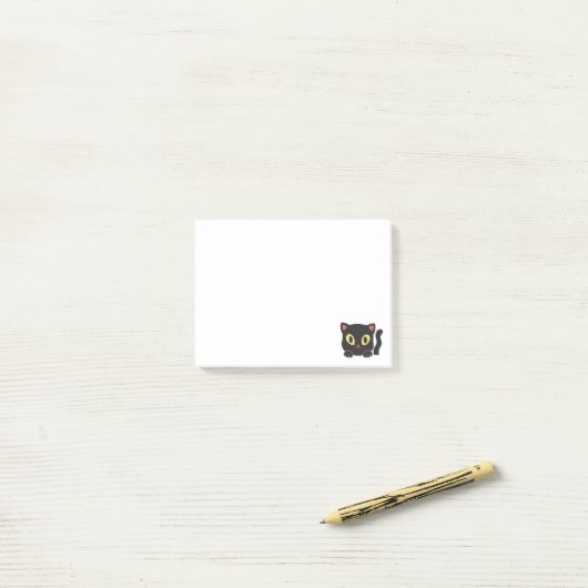 Cute Black Cat Post-it® Notes (Op bureau)