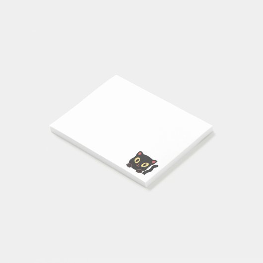 Cute Black Cat Post-it® Notes (Schuin)