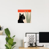 Cute Black Cat Poster (Thuiskantoor)