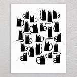 Cute Black Cat Poster<br><div class="desc">Kleine zwarte katten. Originele kunst van Nic Squirrell.</div>