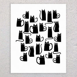 Cute Black Cat Poster
