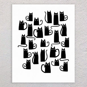 Cute Black Cat Poster