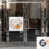 Cute Black Cat, Pumpkin en Autumn Foliage Raamsticker (Kantoordeur)