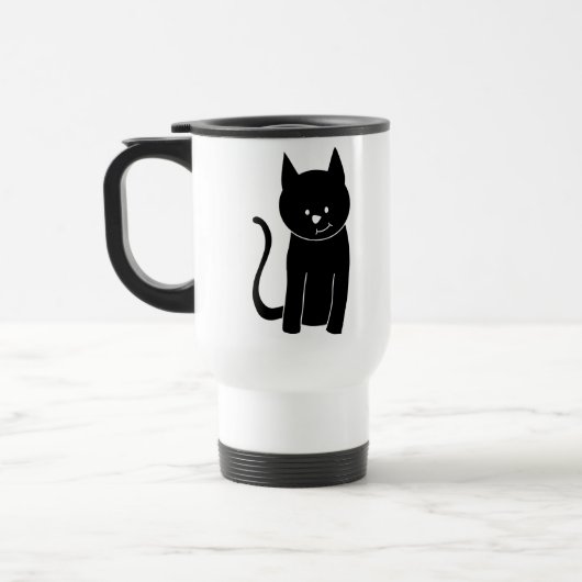 Cute Black Cat Reisbeker (Links)