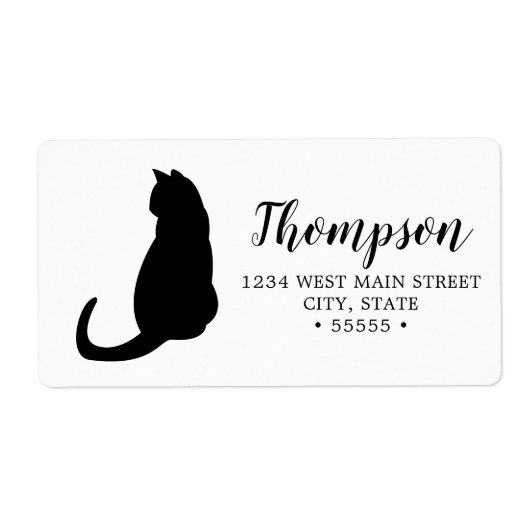 Cute Black Cat Return-label Etiket (Voorkant)