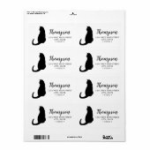 Cute Black Cat Return-label Etiket (Full Sheet)