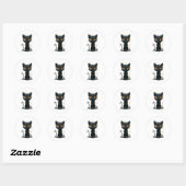 Cute Black Cat Ronde Sticker (Vel)