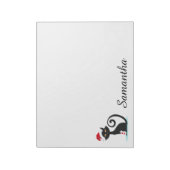 Cute Black Cat Santa Hat Persoonlijk Notitieblok (Linkerzijde)