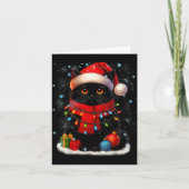 Cute Black Cat Santasnowflake Christmas Xmas Women Kaart (Voorkant)