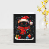 Cute Black Cat Santasnowflake Christmas Xmas Women Kaart (Gele Bloem)