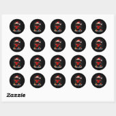 Cute Black Cat Santasnowflake Christmas Xmas Women Ronde Sticker (Vel)