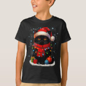 Cute Black Cat Santasnowflake Christmas Xmas Women T-shirt (Voorkant)