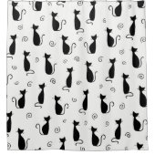 Cute Black Cat Shower Curtain Douchegordijn (Voorkant)