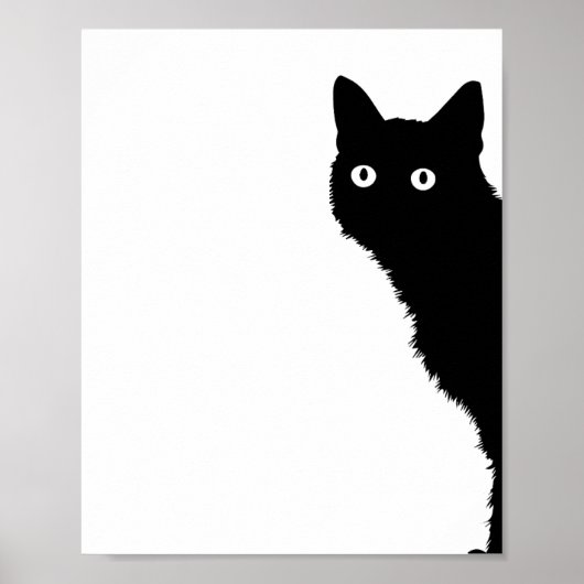 Cute Black Cat Side Look Poster for Cat Lovers (Voorkant)