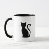Cute Black Cat Silhouette Fun Black and White Mok (Links)