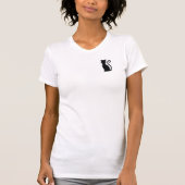 Cute Black Cat Silhouette Fun Black and White T-shirt (Voorkant)
