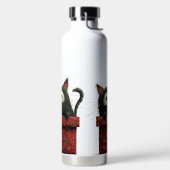 CUTE BLACK CAT SITTING IN A RED PRESENT WATERFLES (Links)