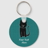 Cute Black Cat Sleutelhanger (Voorkant)