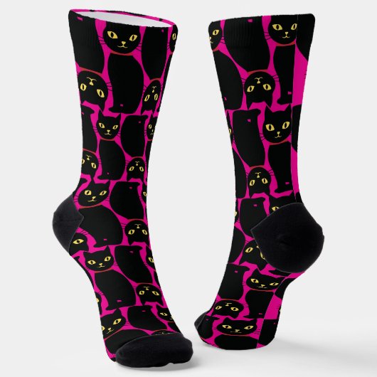 Cute Black Cat Socks Gift for Black Cat Lovers  Sokken (Gebogen)