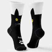 Cute Black Cat Socks Gift for Cat Lovers Sokken (Gebogen)