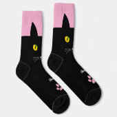 Cute Black Cat Socks Gift for Cat Lovers Sokken (Rechts)