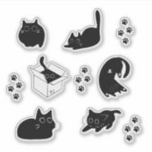 Cute Black Cat Sticker (Voorkant)