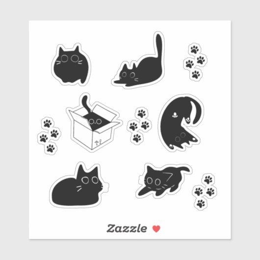 Cute Black Cat Sticker (Vel)