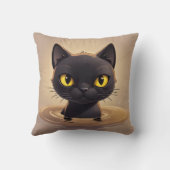 Cute Black Cat Swimming Decorative Art Kussen (Achterkant)
