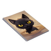 Cute Black Cat Swimming Journal Art Notitieboek (Rechterzijde)