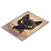 Cute Black Cat Swimming Journal Art Notitieboek (Linkerzijde)