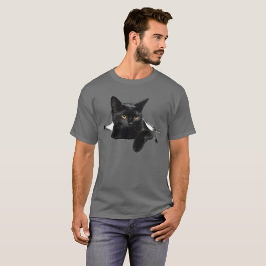 Cute Black cat T-shirt (Voorkant volledig)