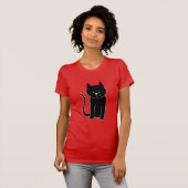 Cute Black Cat T-shirt (Voorkant volledig)