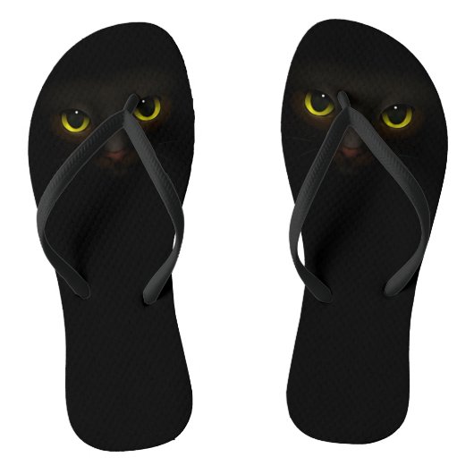 Cute Black Cat Teenslippers (Voetbed)