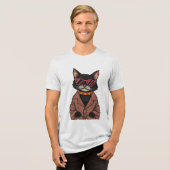 Cute Black Cat Tri-Blend Shirt (Voorkant volledig)