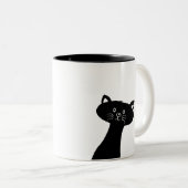 Cute Black Cat Two-Tone Mok (Voorkant rechts)