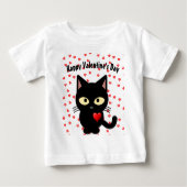 Cute Black Cat Valentijnsdag Holiday Hearts (Voorkant)