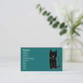Cute Black Cat Visitekaartje (Staand voorkant)