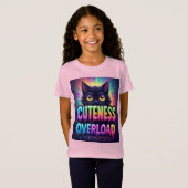 Cute Black Cat With Big Yellow Eyes T-shirt (Voorkant volledig)