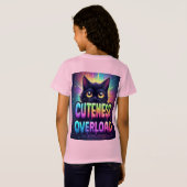 Cute Black Cat With Big Yellow Eyes T-shirt (Achterkant volledig)