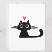 Cute Black Cat with Heart  Kitten Valentine Classi (Achterkant)