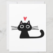 Cute Black Cat with Heart Kitten Valentine Classi (Voorkant)