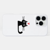 Cute Black Cat with Heart  Kitten Valentine Classi iPhone Hoesje (Achterkant horizontaal)