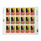 Cute Black Cat With Houseplants This Book Belongs Etiket (Full Sheet)