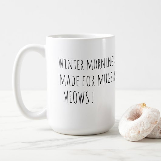 Cute Black Cat with Pink Bow Tie Koffiemok (Met donut)