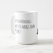 Cute Black Cat with Pink Bow Tie Koffiemok (Voorkant links)