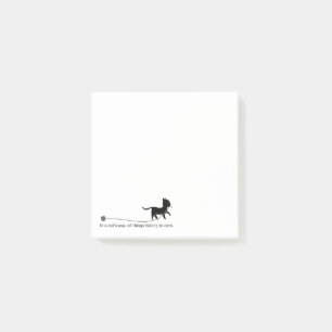 Cute Black Cat, Yarn & Funny Quote Post-it® Notes