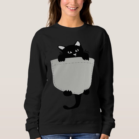 Cute Black cat You are my Meow Cat In Pocket Cute  Trui (Voorkant)