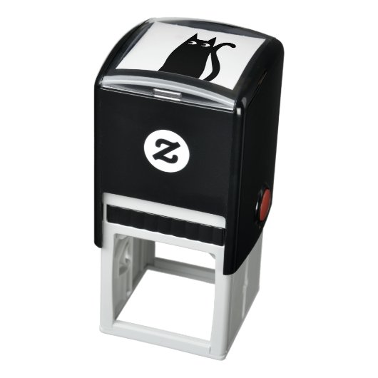 Cute Black Cat Zelfinktende Stempel (Product)