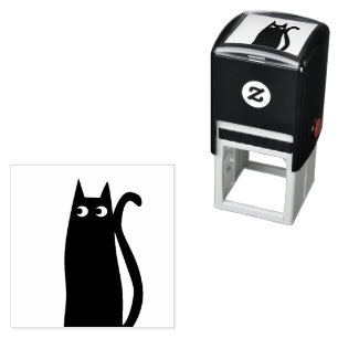 Cute Black Cat Zelfinktende Stempel