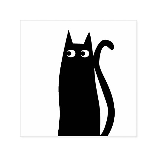 Cute Black Cat Zelfinktende Stempel (Design)